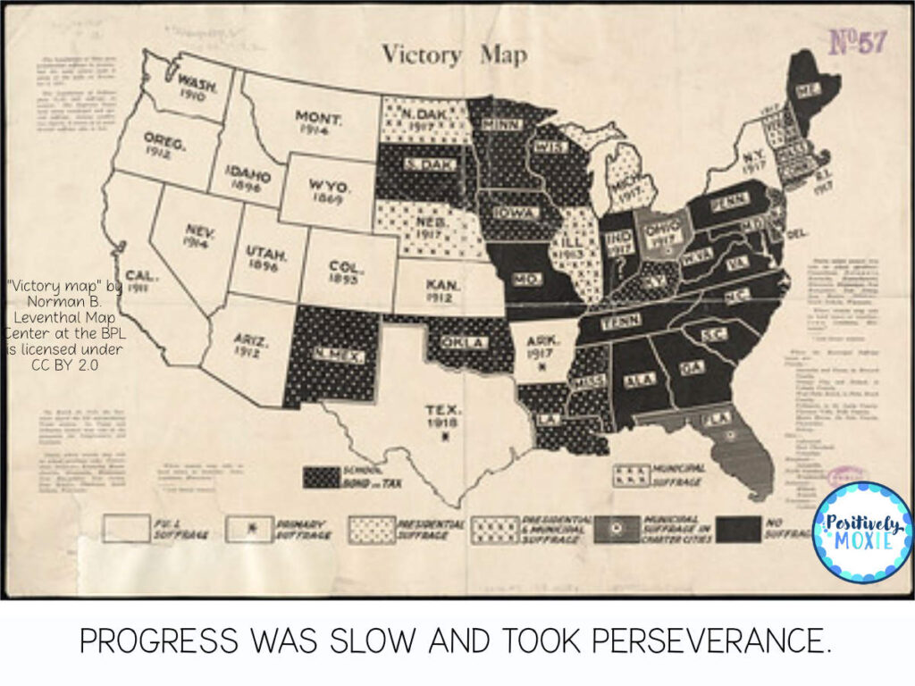 The suffragists demonstrated perseverance in gaining the right to vote. 